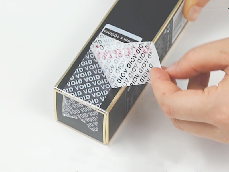 tamper tape on paper lipstick box